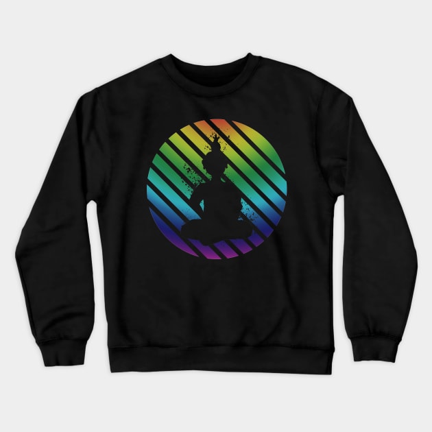 Buddha Meditation Rainbow Circle Crewneck Sweatshirt by ZeichenbloQ